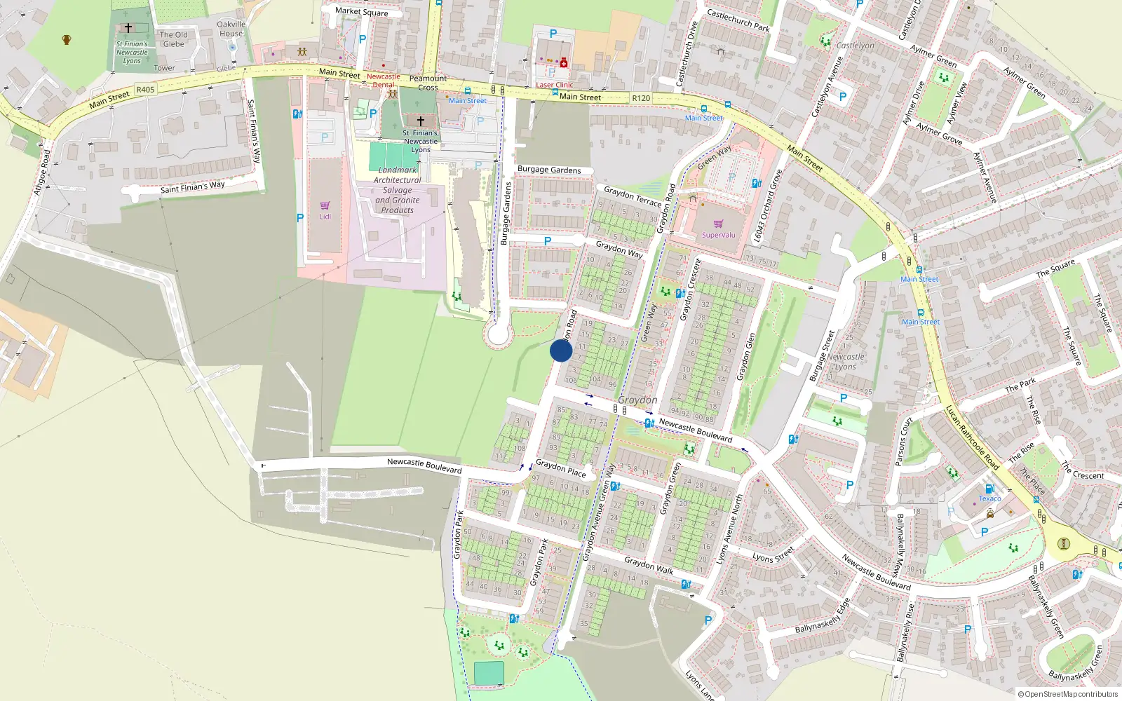 Overhead map showing the location of 7 Graydon Road, Newcastle South