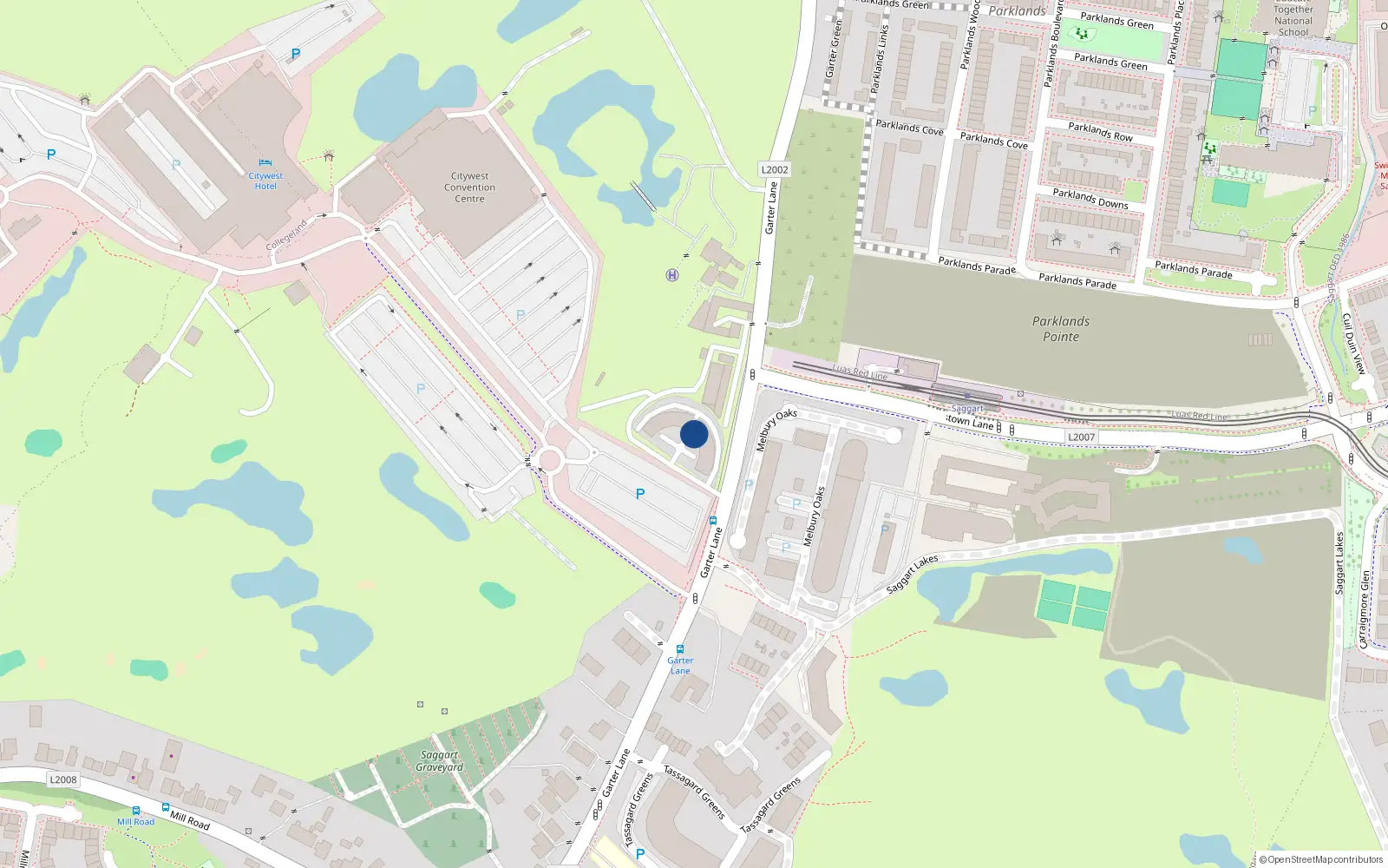 Overhead map showing the location of 1 - 32 Round Garden, Citywest, Saggart