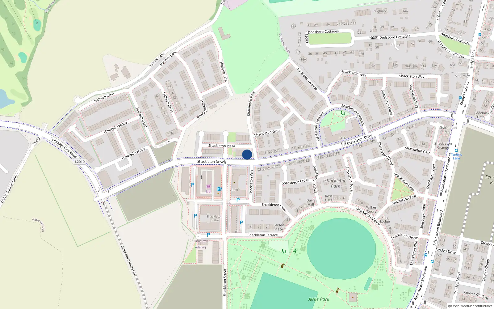 Overhead map showing the location of 2 Shackleton Plaza, Lucan