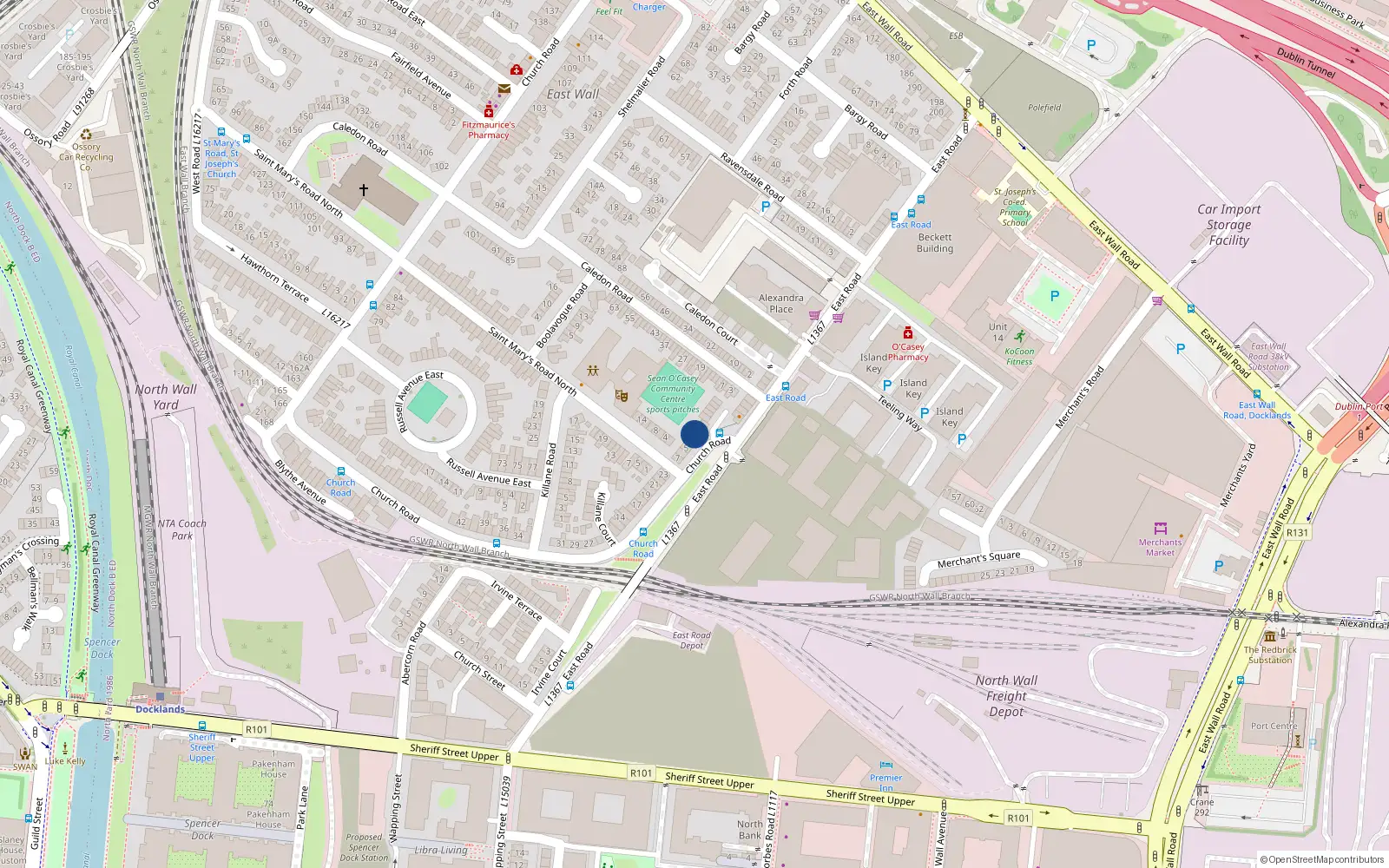 Overhead map showing the location of 1 Bothar Gort na Ngras, Ard Aidhin, Dublin 5