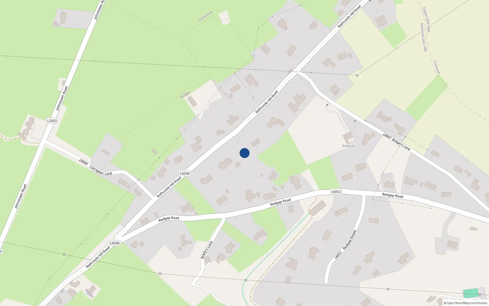 Overhead map showing the location of 1 Hollowed's Hill, Redgap, Rathcoole