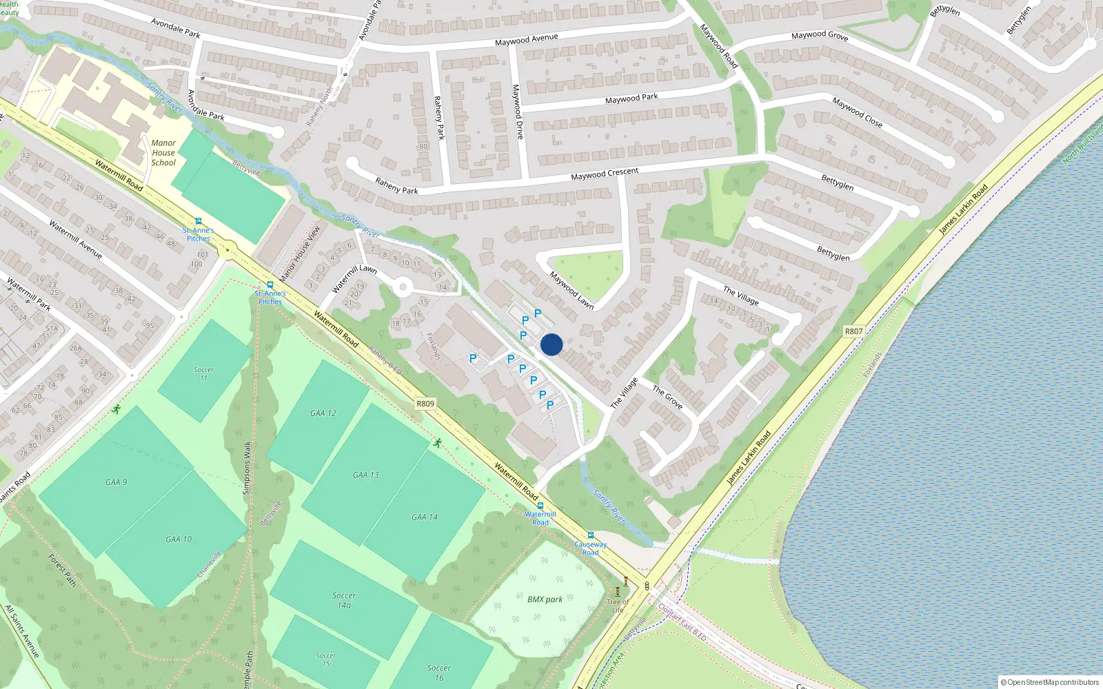Overhead map showing the location of 1 Jameson Court, Dublin 5