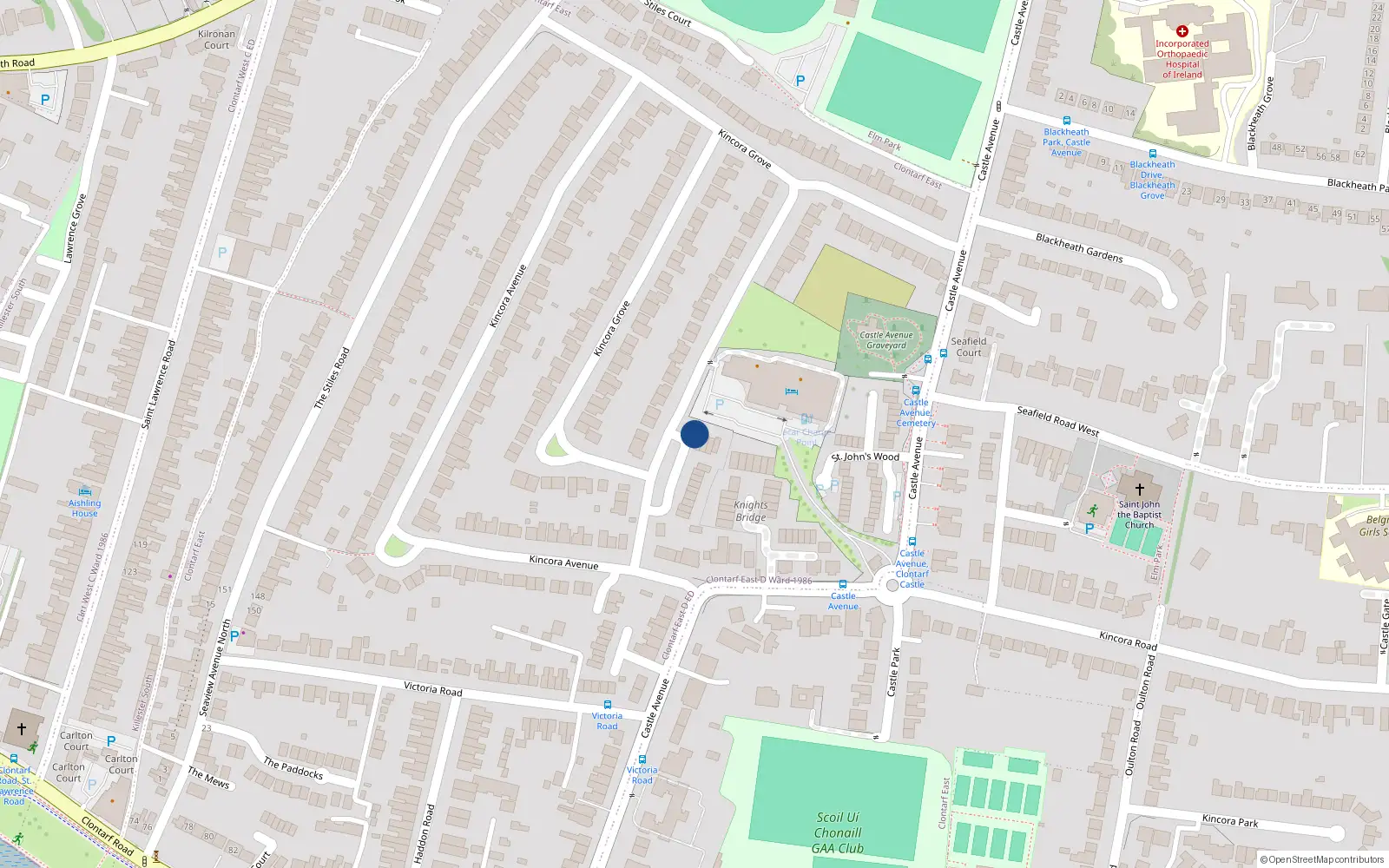 Overhead map showing the location of 1 Lambourne Village, Dublin 3