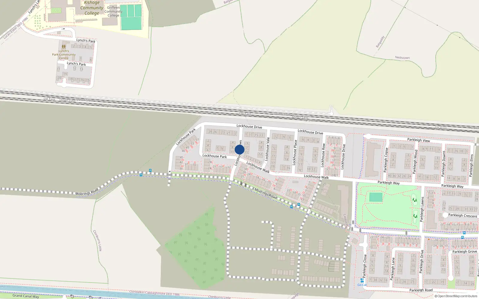 Overhead map showing the location of 1 Lockhouse Mews, Clonburris