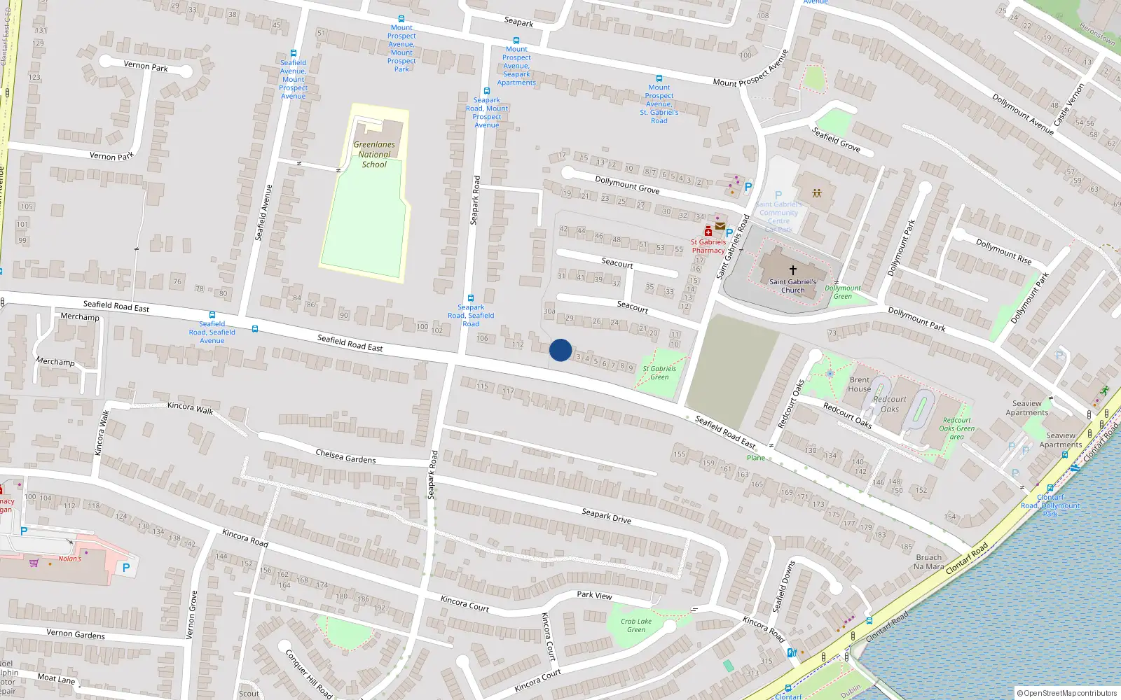 Overhead map showing the location of 1 Seacourt, Dublin 3