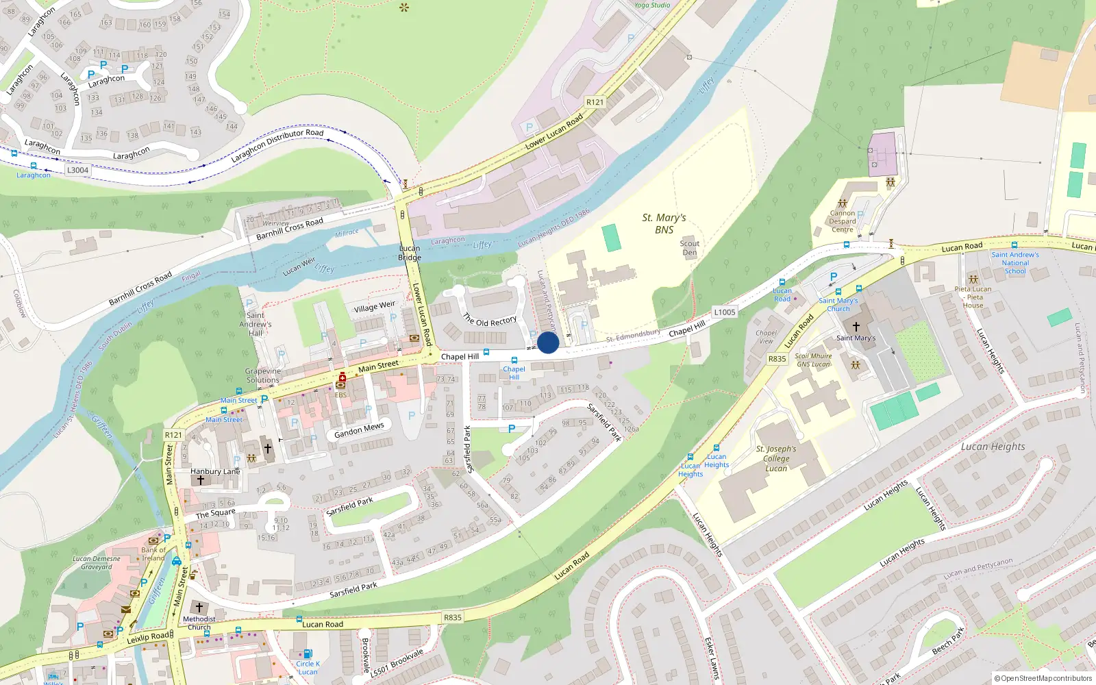 Overhead map showing the location of 1 The Old Rectory, Lucan