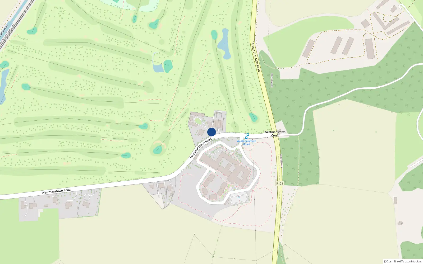 Overhead map showing the location of 1 Westmanstown Cottages, Westmanstown