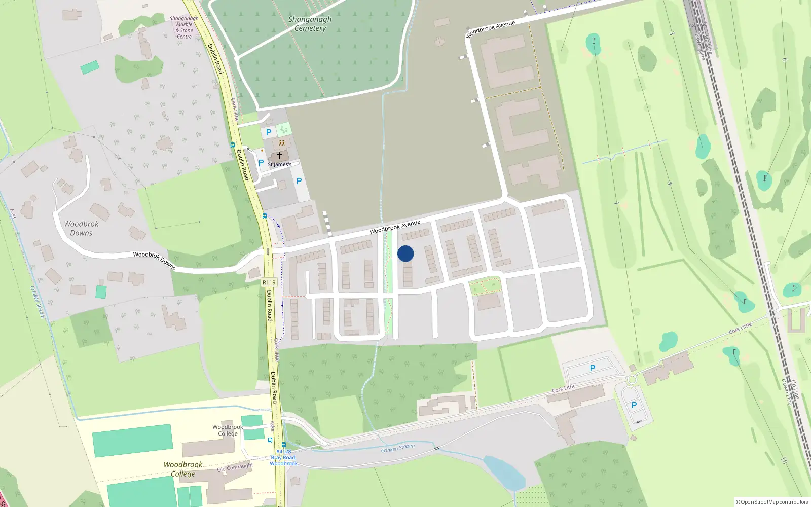 Overhead map showing the location of 1 Woodbrook Copse, Bray
