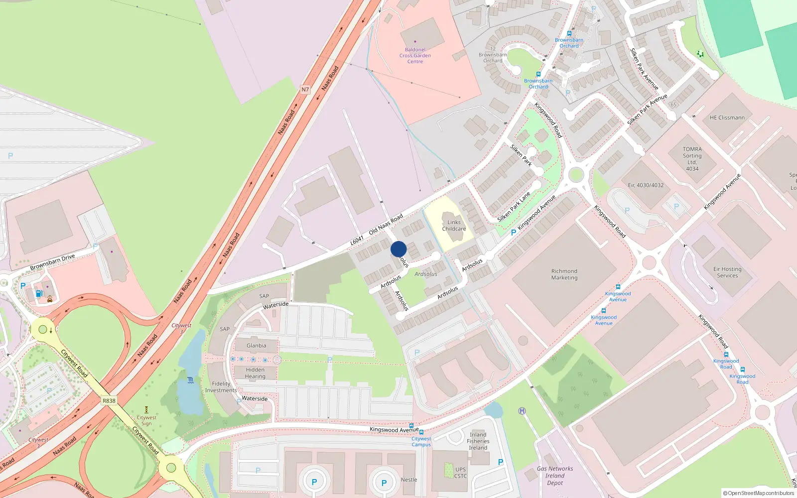 Overhead map showing the location of 10 Ardsolus, Brownsbarn