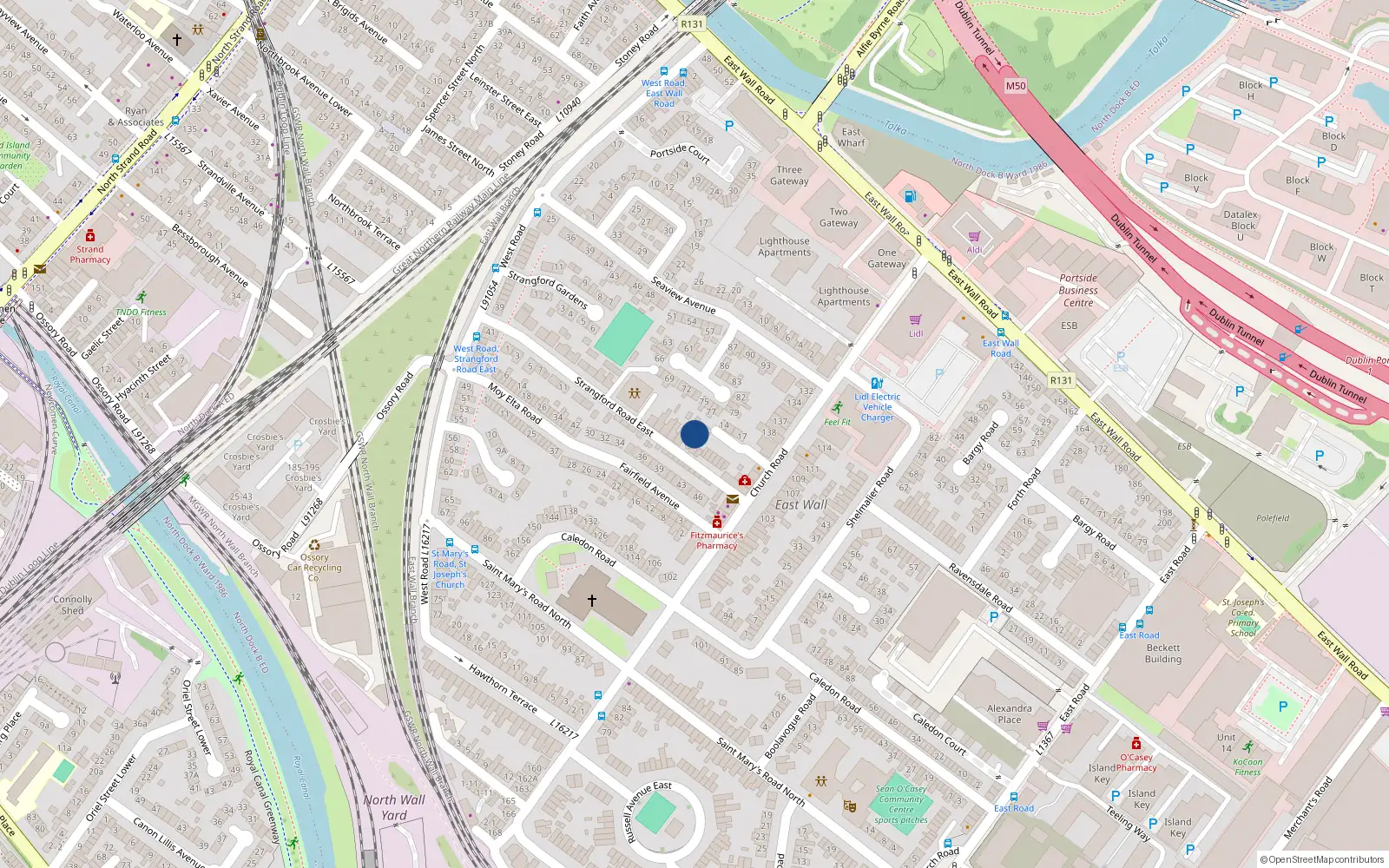 Overhead map showing the location of 10 Church Square, Dublin 3
