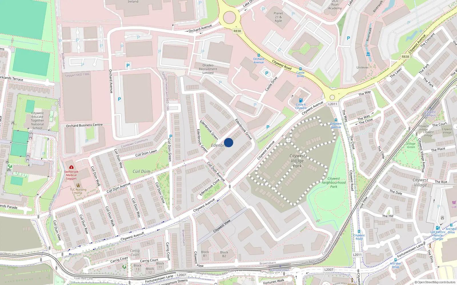 Overhead map showing the location of 10 Edenbrook Green, Cooldown Commons