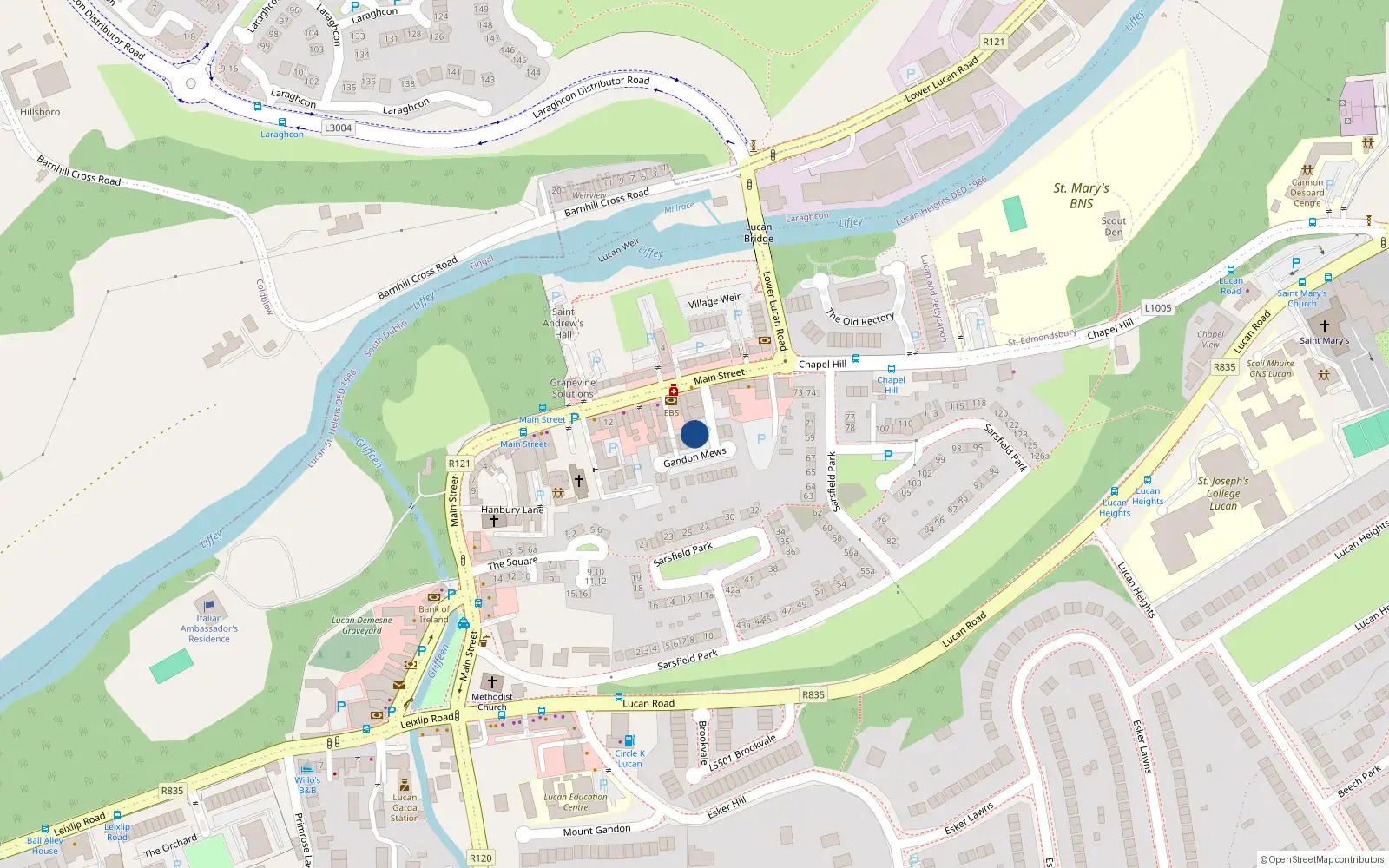 Overhead map showing the location of 10 Gandon Mews, Lucan