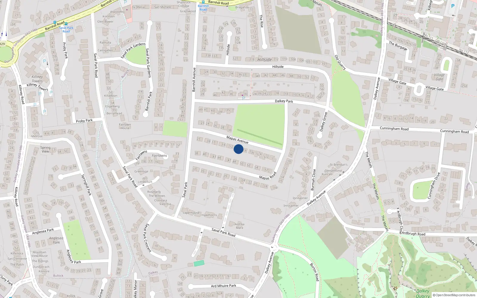 Overhead map showing the location of 10 Mapas Avenue, Dublin