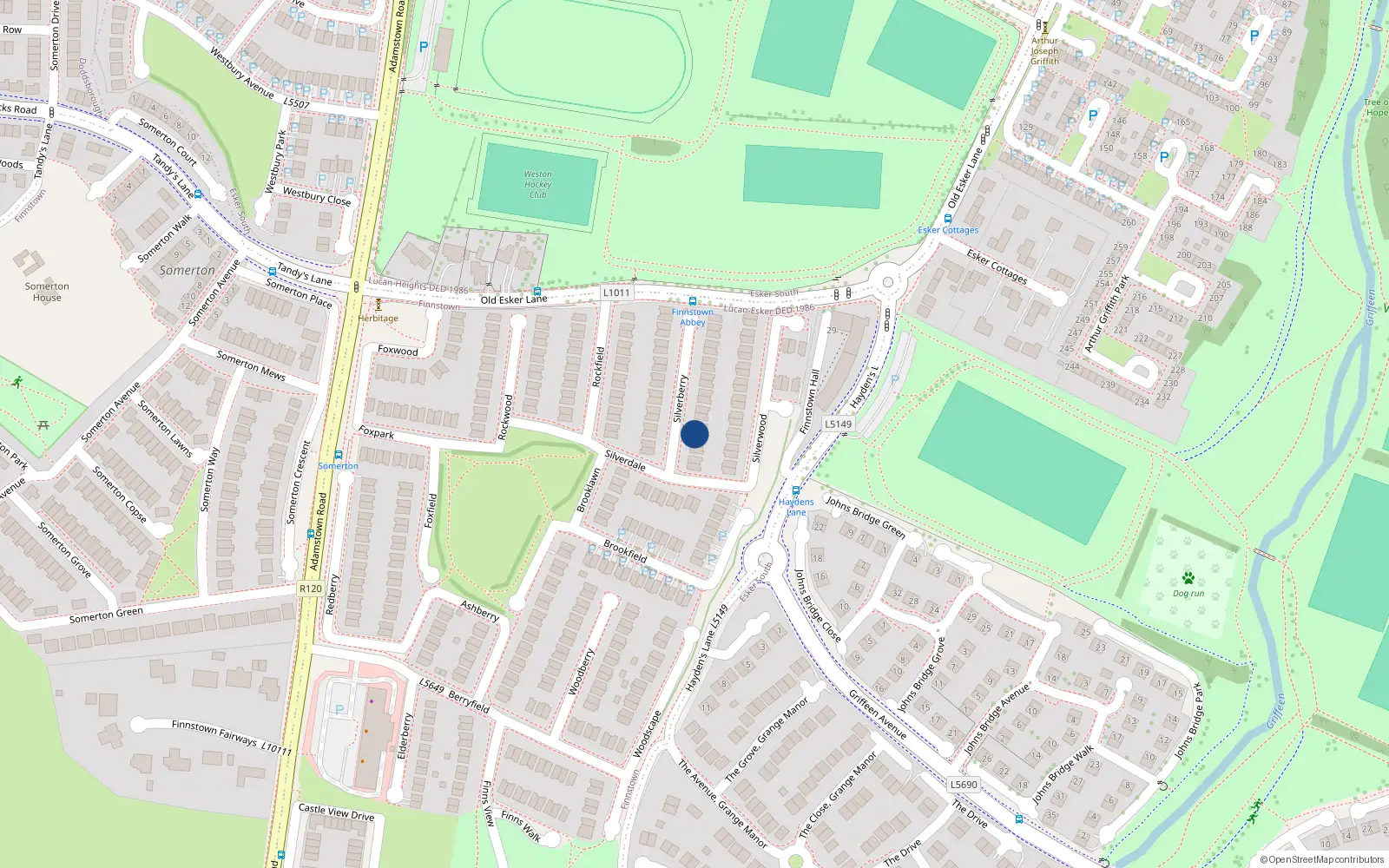 Overhead map showing the location of 10 Silverberry, Lucan