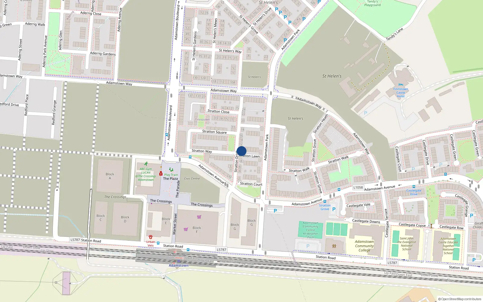 Overhead map showing the location of 10 Stratton Drive, Lucan