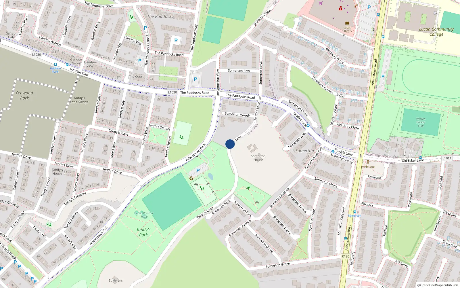 Overhead map showing the location of 10 Tandy's Lane