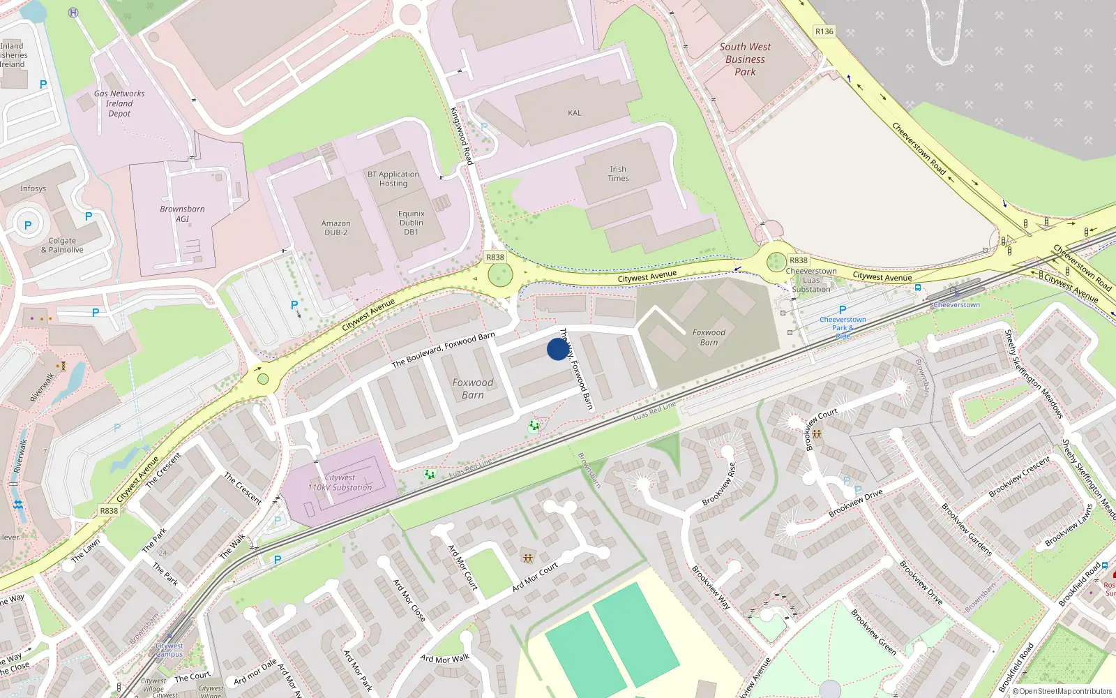 Overhead map showing the location of 10 The Avenue, Citywest