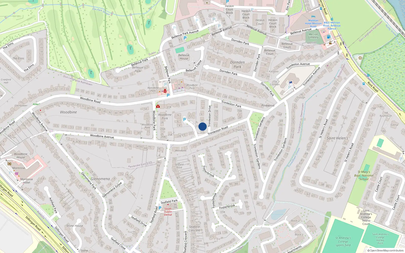 Overhead map showing the location of 10 Trimleston Drive, Trimleston or Owenstown