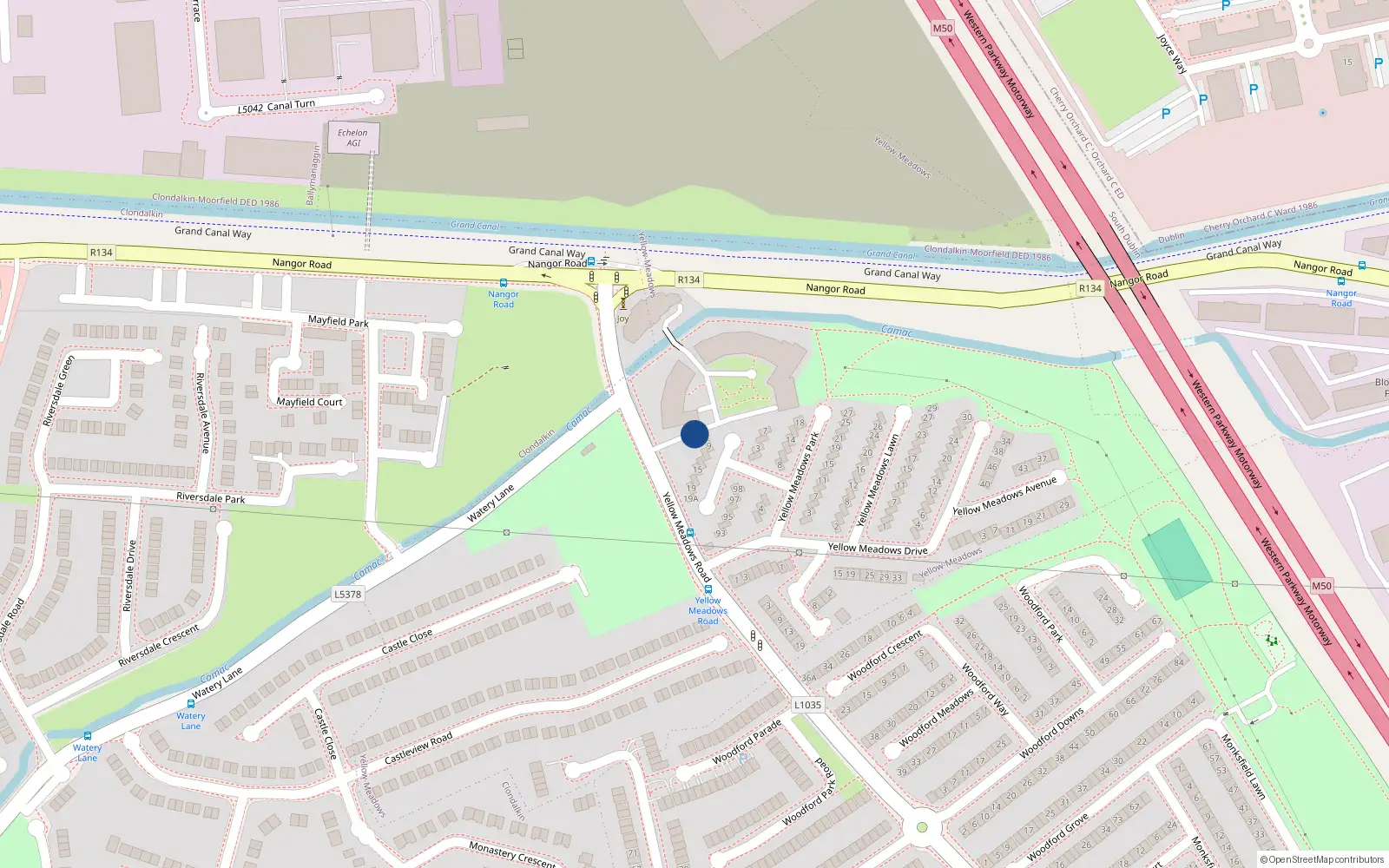 Overhead map showing the location of 108C Aras Na Cluaine, Clondalkin
