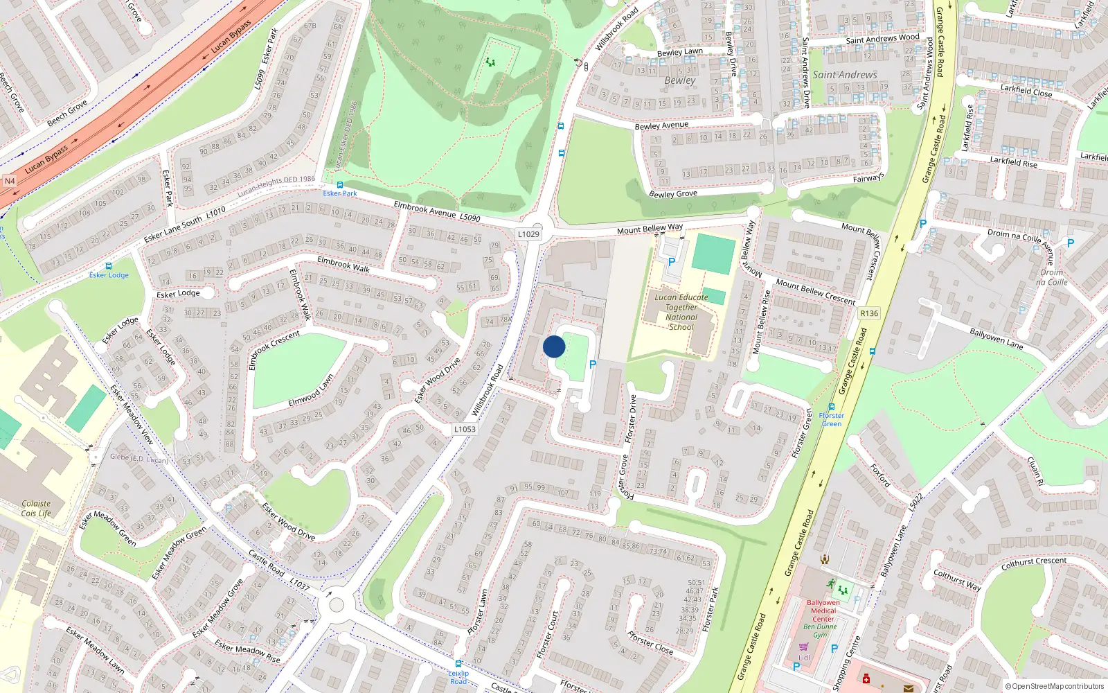 Overhead map showing the location of 10 Fforster Square, Lucan