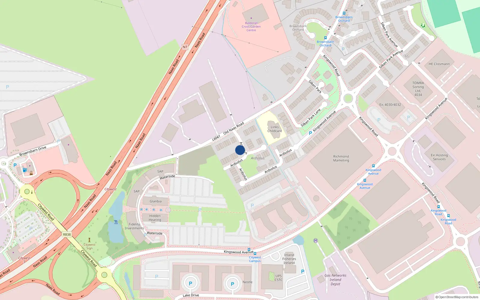 Overhead map showing the location of 11 Ardsolus, Brownsbarn