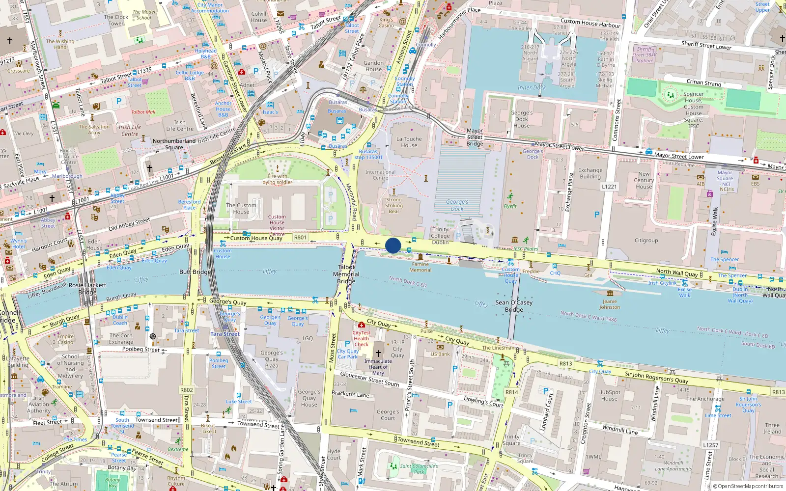Overhead map showing the location of 11 Burton House, Custom House Quay, Dublin 1