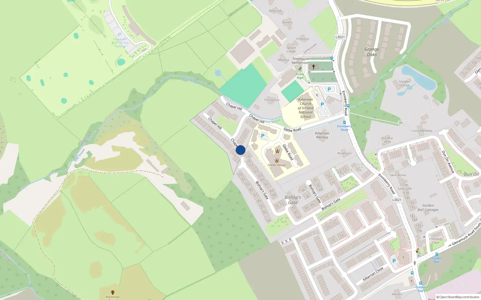 Overhead map showing the location of 11 Chapel Hill, Glebe