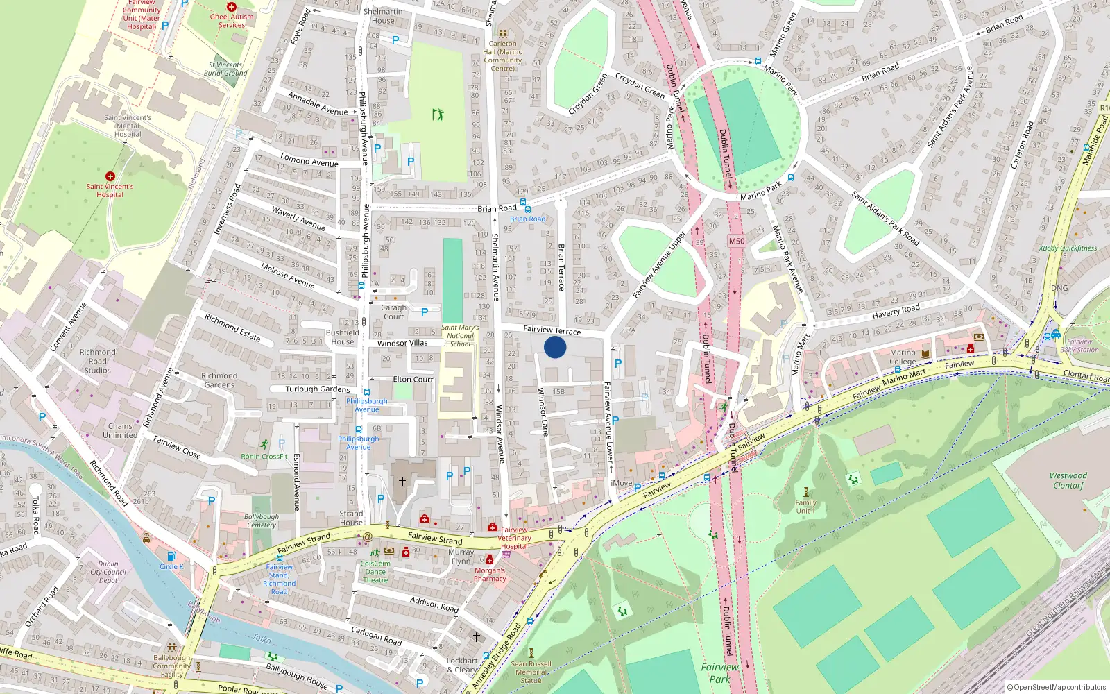 Overhead map showing the location of 11 Fairview Terrace, Parkridge, Fairview