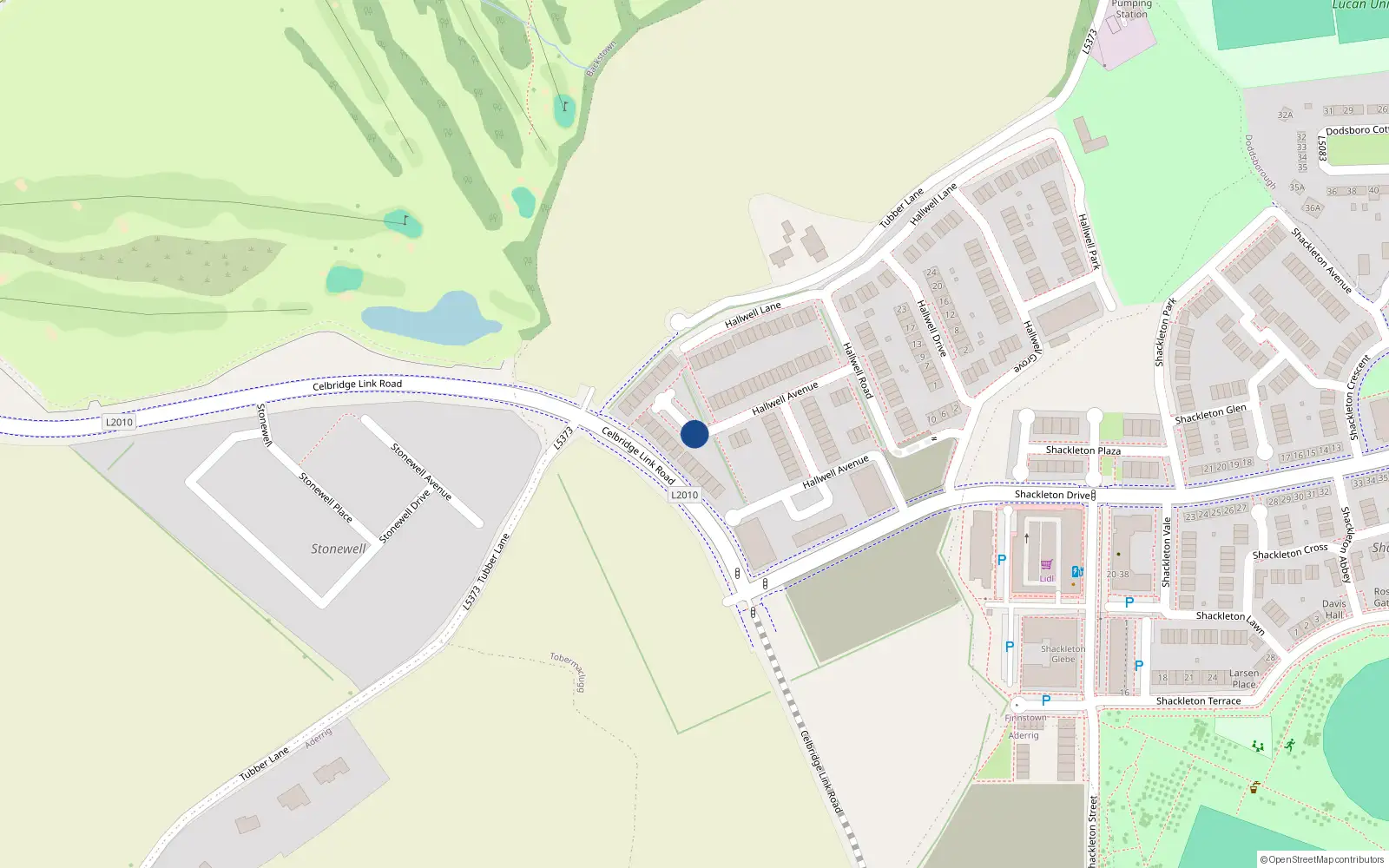 Overhead map showing the location of 11 Hallwell Green, Tobermaclugg