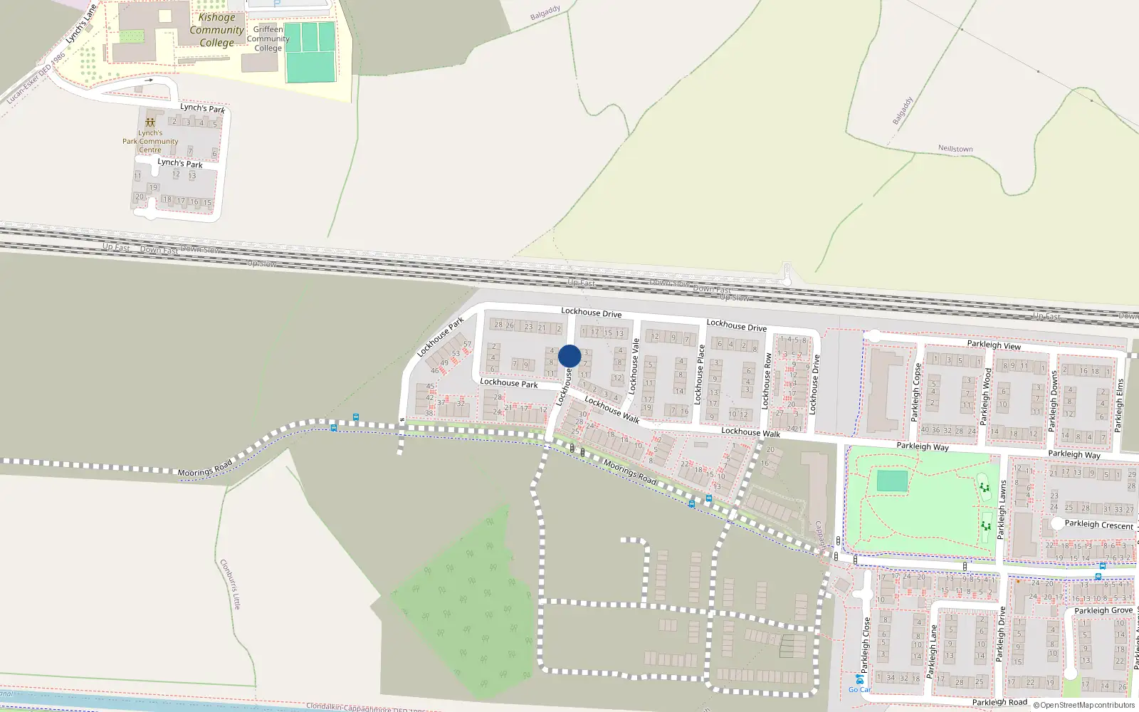 Overhead map showing the location of 11 Lockhouse Mews, Clonburris