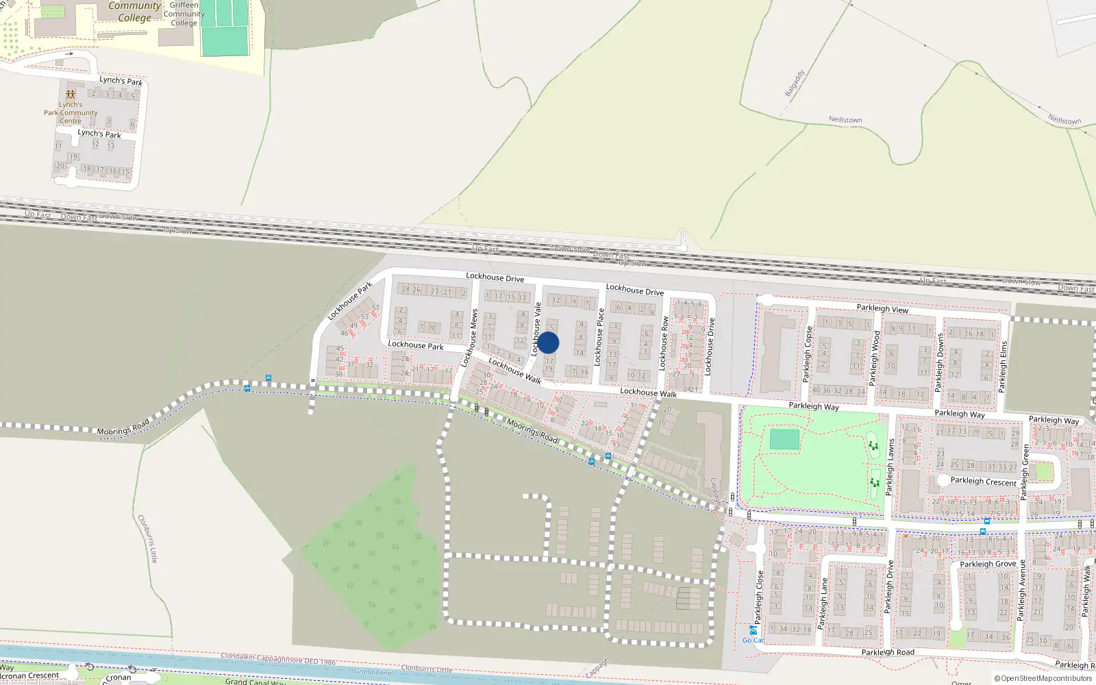 Overhead map showing the location of 11 Lockhouse Vale