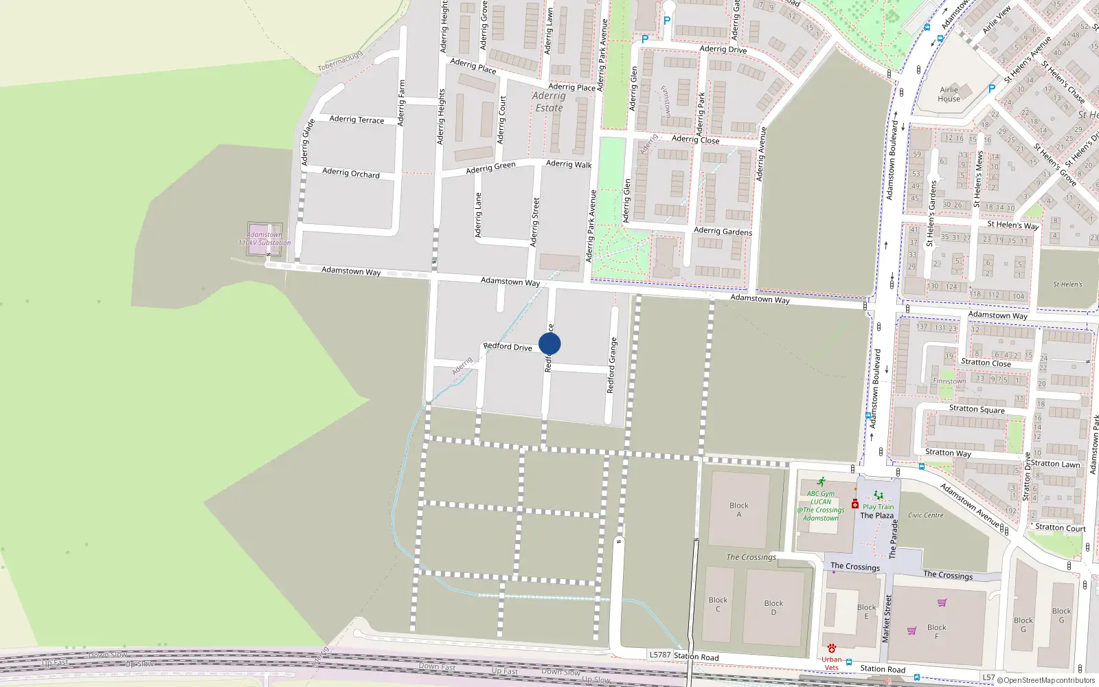 Overhead map showing the location of 11 Redford Place