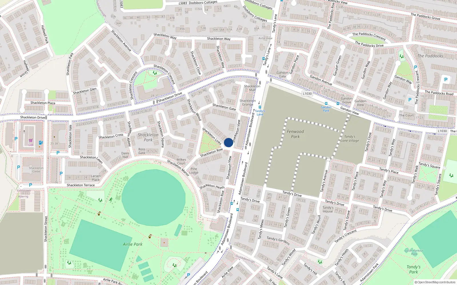 Overhead map showing the location of 11 Shackleton Links, Doddsborough