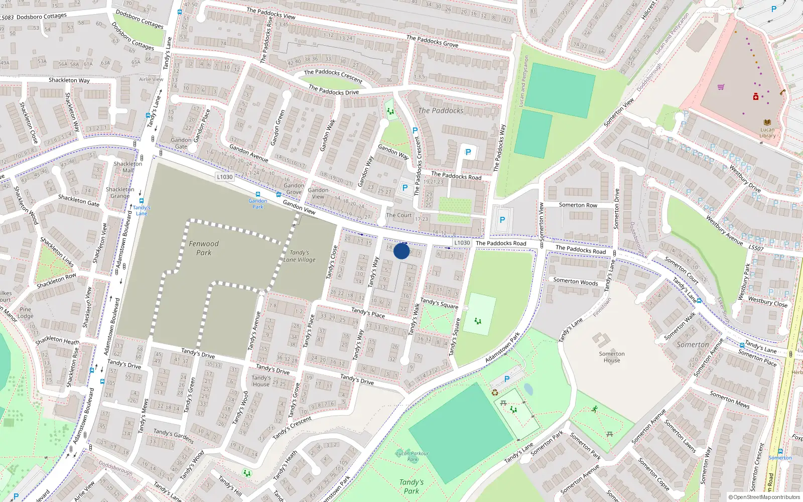 Overhead map showing the location of 11 Tandy's Gate, Adamstown
