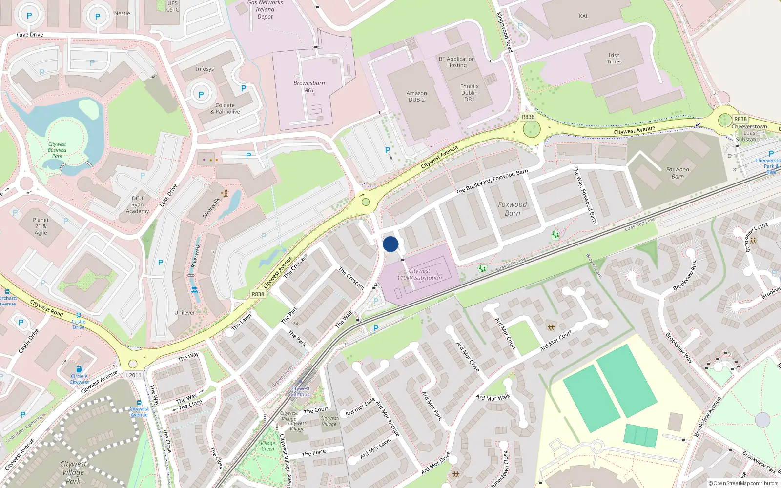 Overhead map showing the location of 11 the Drive, Foxwood Barn, Citywest