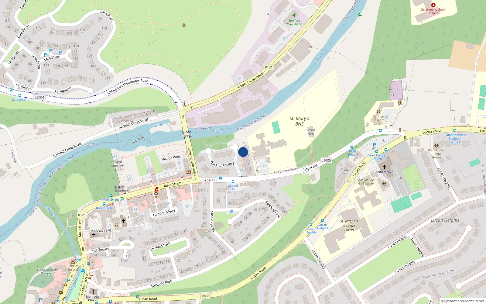 Overhead map showing the location of 11 The Old Rectory, Lucan