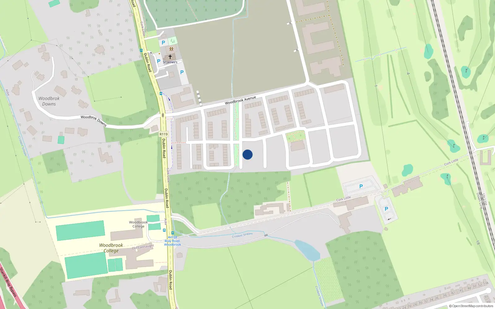 Overhead map showing the location of 11 Woodbrook Copse, Bray