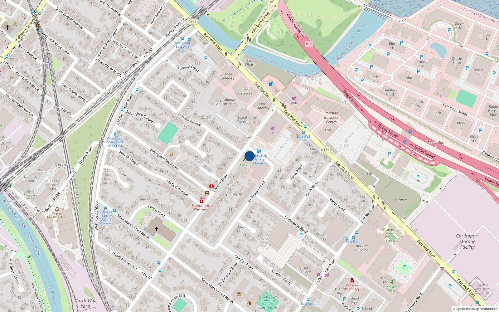 Overhead map showing the location of 118 Church Road, Dublin 3