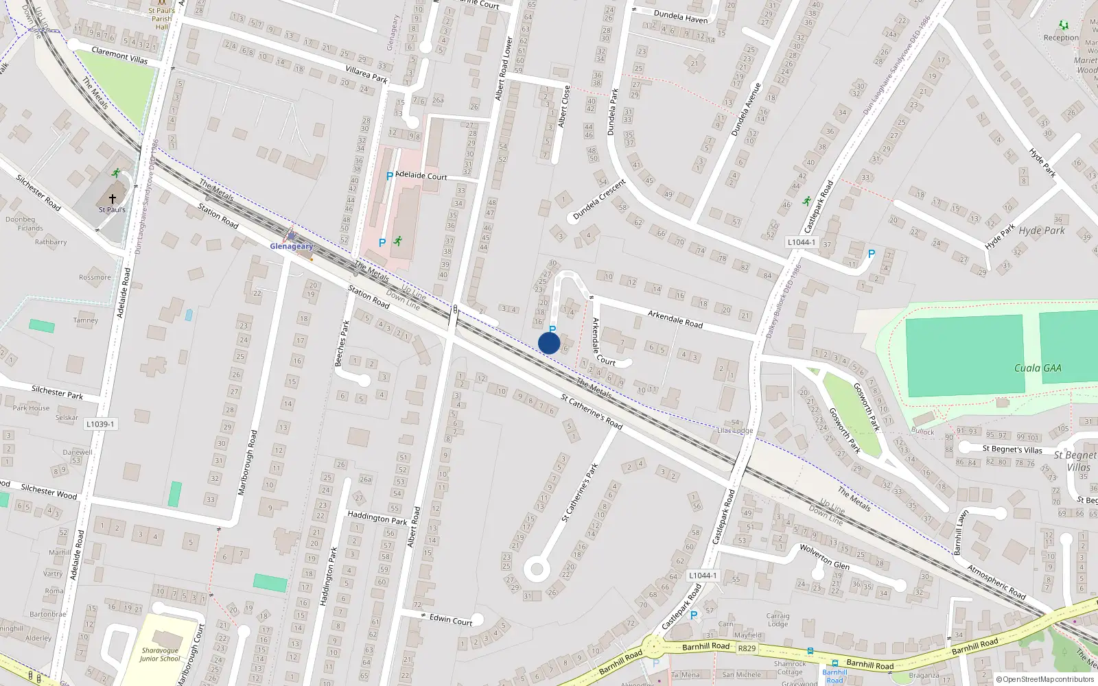 Overhead map showing the location of 12 Arkendale Woods, Dublin