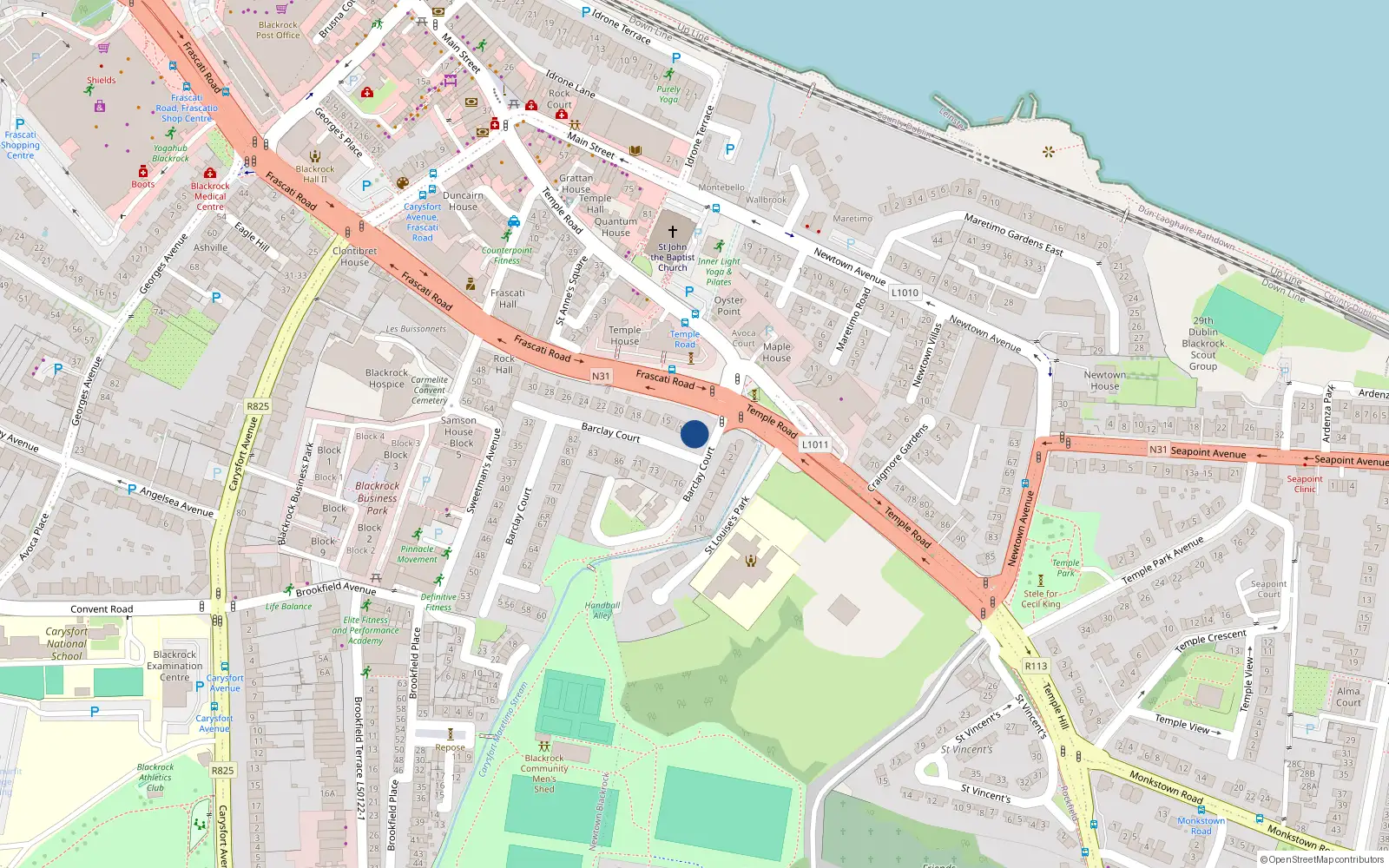 Overhead map showing the location of 12 Barclay Court, Dublin