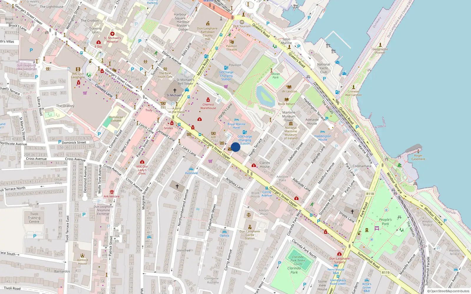 Overhead map showing the location of 12 Century House, Century Court, Dun Laoghaire