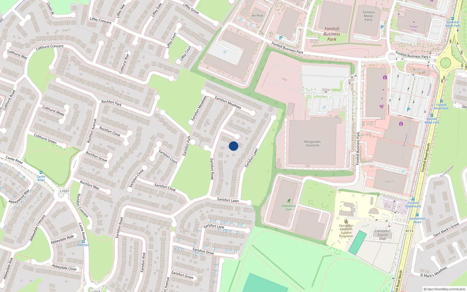 Overhead map showing the location of 12 Earlsfort Gardens, Dublin