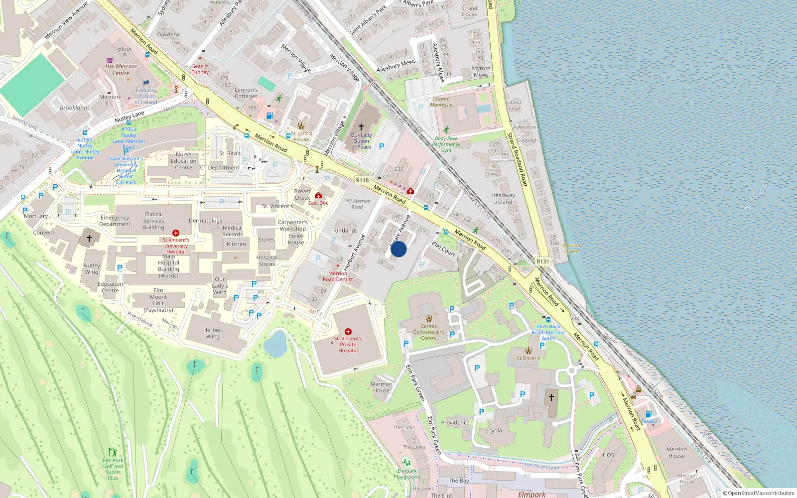 Overhead map showing the location of 12 Estate Avenue, Merrion