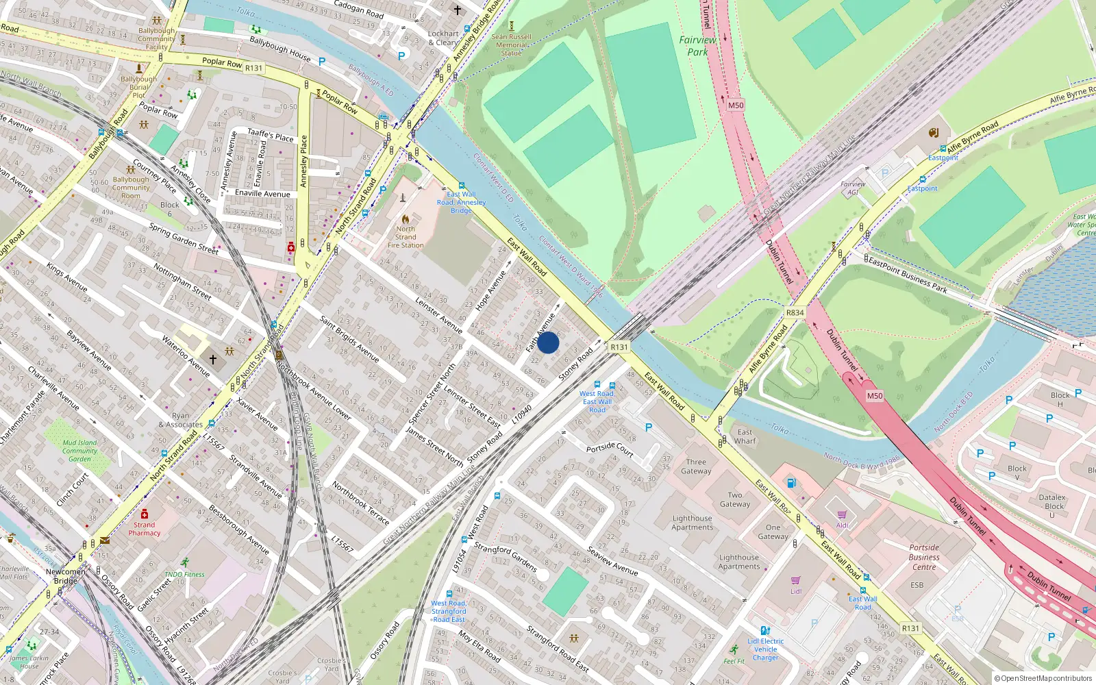 Overhead map showing the location of 12 Faith Avenue, North Strand