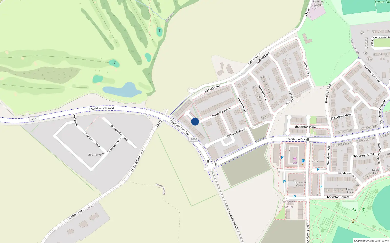 Overhead map showing the location of 12 Hallwell Green, Tobermaclugg