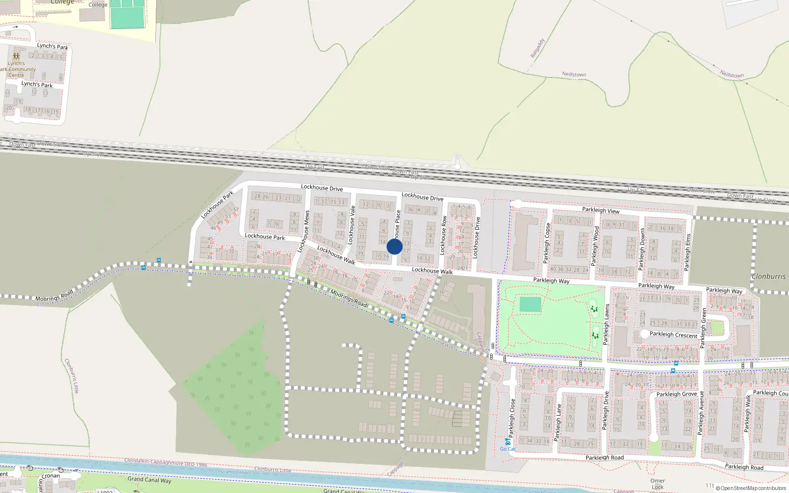 Overhead map showing the location of 12 Lockhouse Place