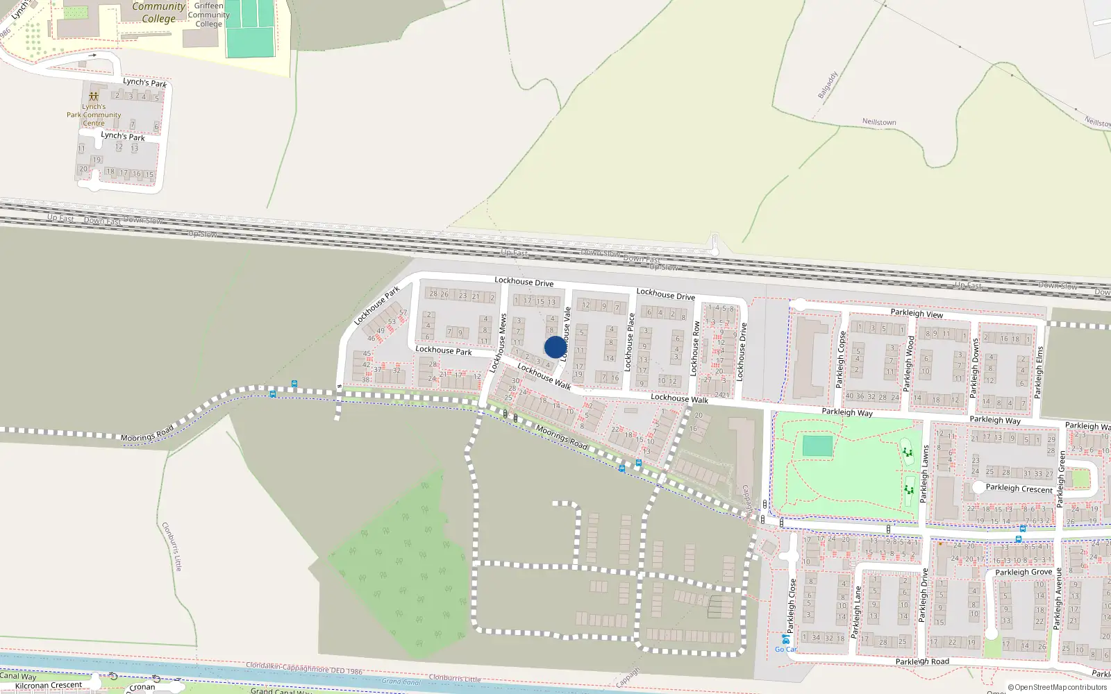 Overhead map showing the location of 12 Lockhouse Vale
