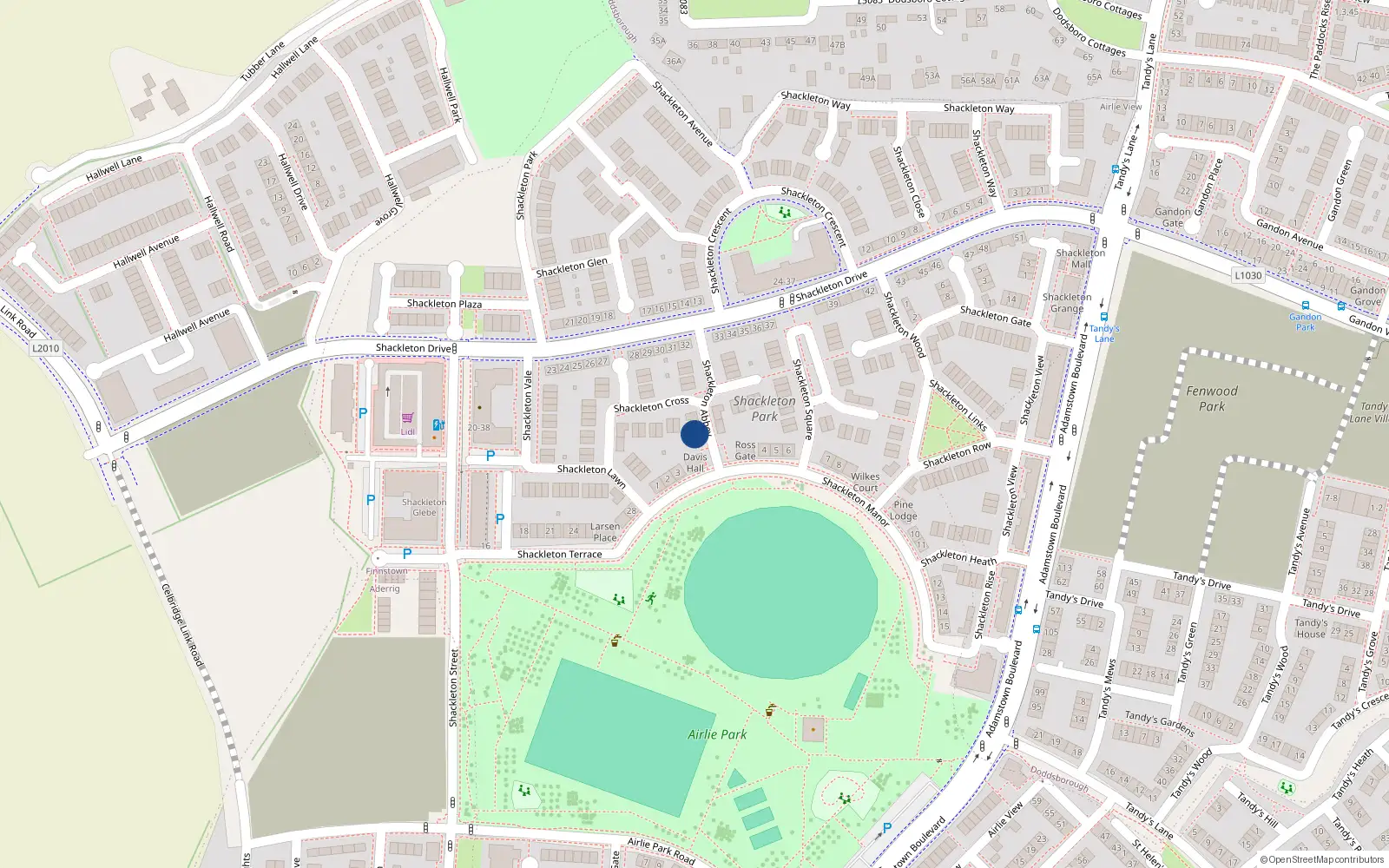 Overhead map showing the location of 12 Shackleton Abbey, Lucan