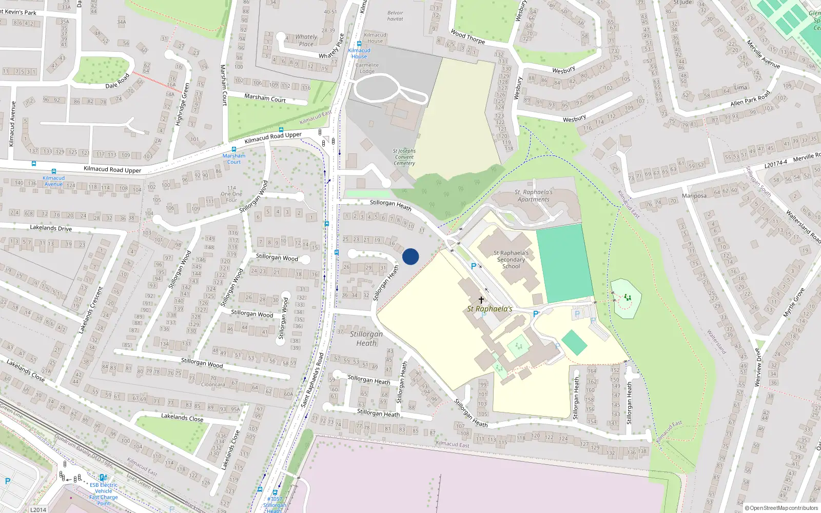 Overhead map showing the location of 12 Stillorgan Heath, Stillorgan