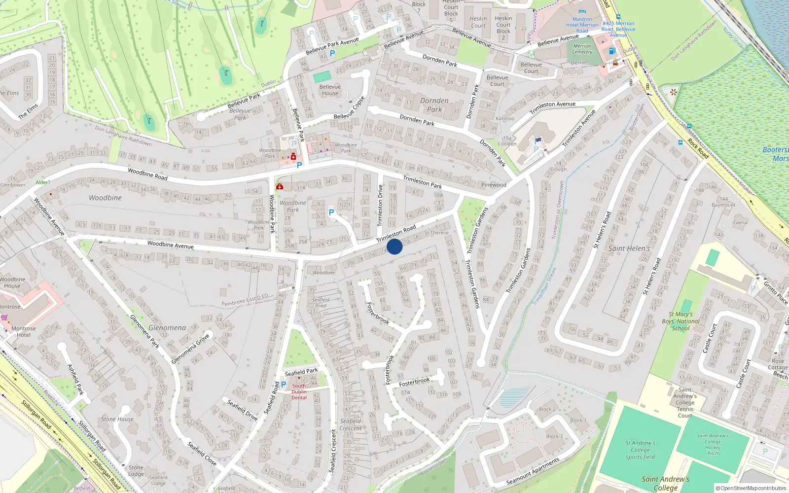 Overhead map showing the location of 12 Trimleston Road, Trimleston or Owenstown
